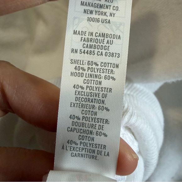 Aerie Offline Soft Terry Towel White Zip-Up Oversized Hoodie size S - Picture 6 of 7